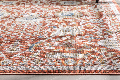 Creo Vintage Floral Oriental Persian Red Textured Rug TEN-20