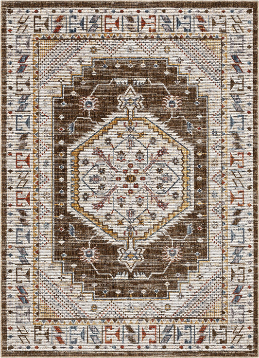 Namib Vintage Medallion Oriental Rust Textured Rug TEN-50