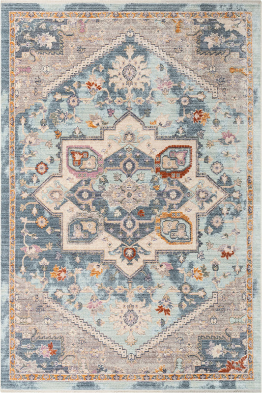 Grote Global Vintage Medallion Blue Rug TIV-36