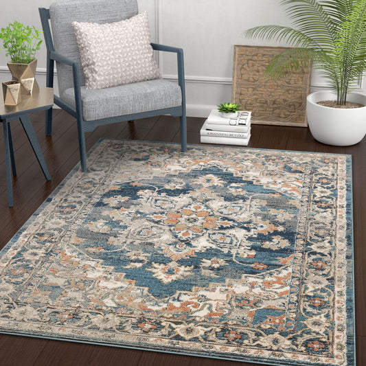 Ursula Vintage Persian Oriental Black Rug TK-33