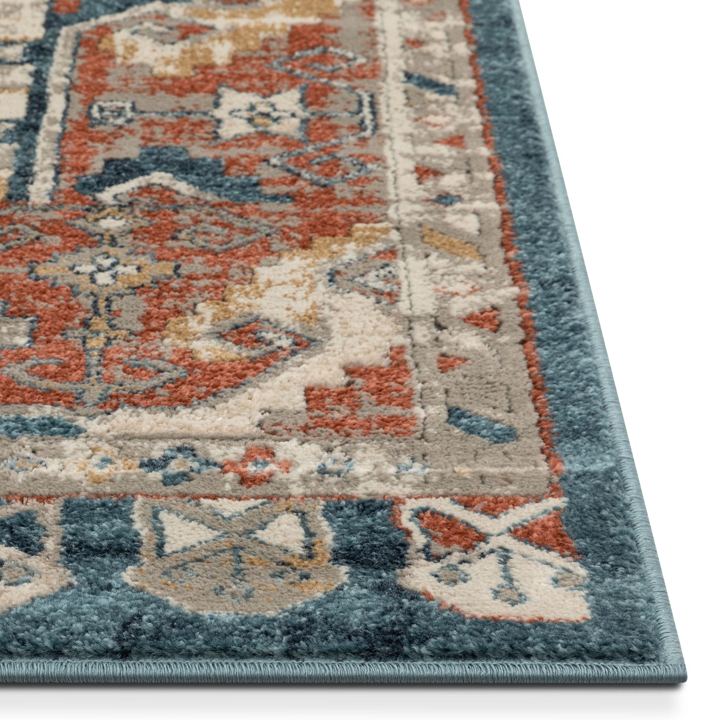 Kata Vintage Medallion Blue Rust Rug TK-60