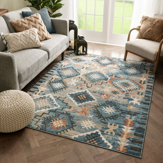 Luci Global Moroccan Tribal Blue Rug TK-74