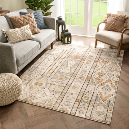 Vanda Global Tribal Geometric Grey Rug TK-82