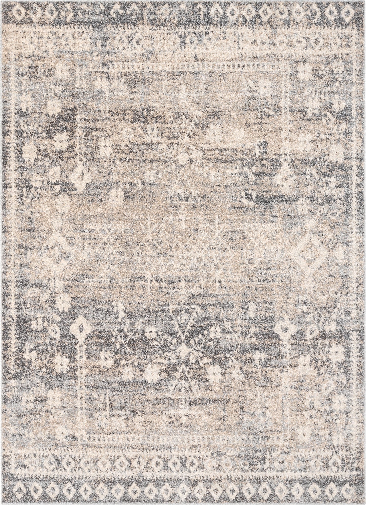 Terni Vintage Tribal Medallion Light Blue Rug TOP-16