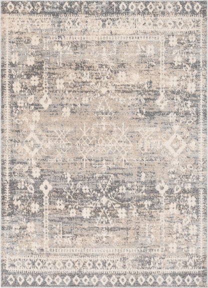 Terni Vintage Tribal Medallion Light Blue Rug TOP-16