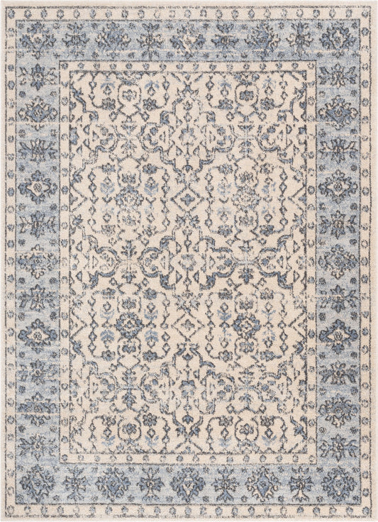 Savona Persian Floral Medallion Light Blue Rug TOP-26