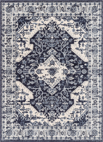 Monza Vintage Medallion Oriental Blue Rug TOP-34