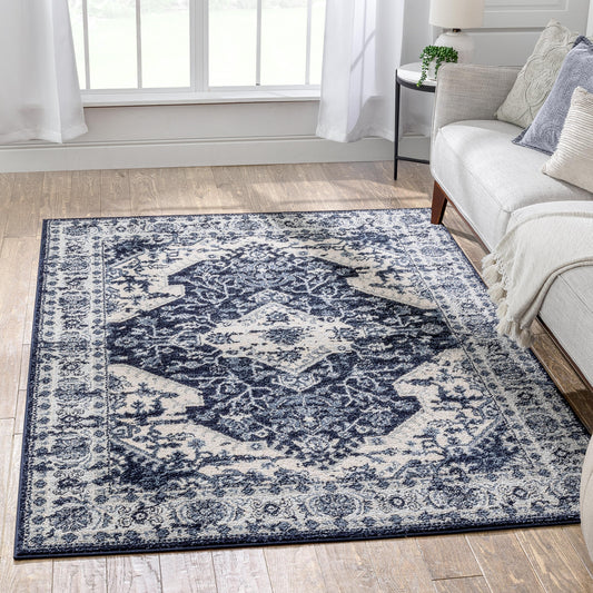 Monza Vintage Medallion Oriental Blue Rug TOP-34