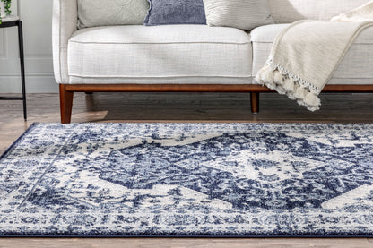 Monza Vintage Medallion Oriental Blue Rug TOP-34