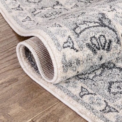 Monza Vintage Medallion Oriental Grey Rug TOP-37