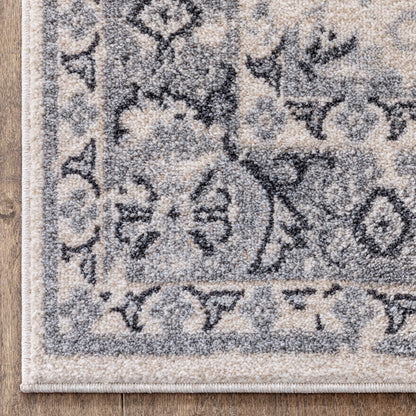 Monza Vintage Medallion Oriental Grey Rug TOP-37