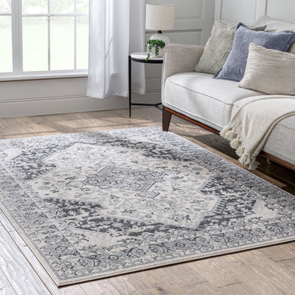Monza Vintage Medallion Oriental Grey Rug TOP-37