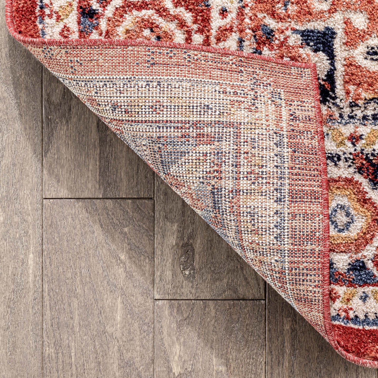Novara Vintage Oriental Medallion Pattern Red Rug TOP-40