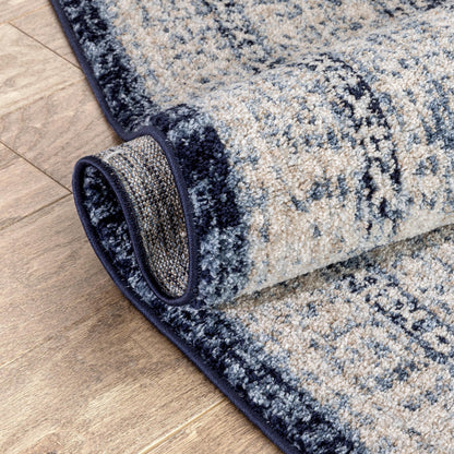 Pesaro Vintage Oriental Medallion Blue Rug TOP-54