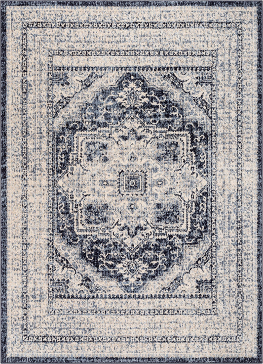 Pesaro Vintage Oriental Medallion Blue Rug TOP-54