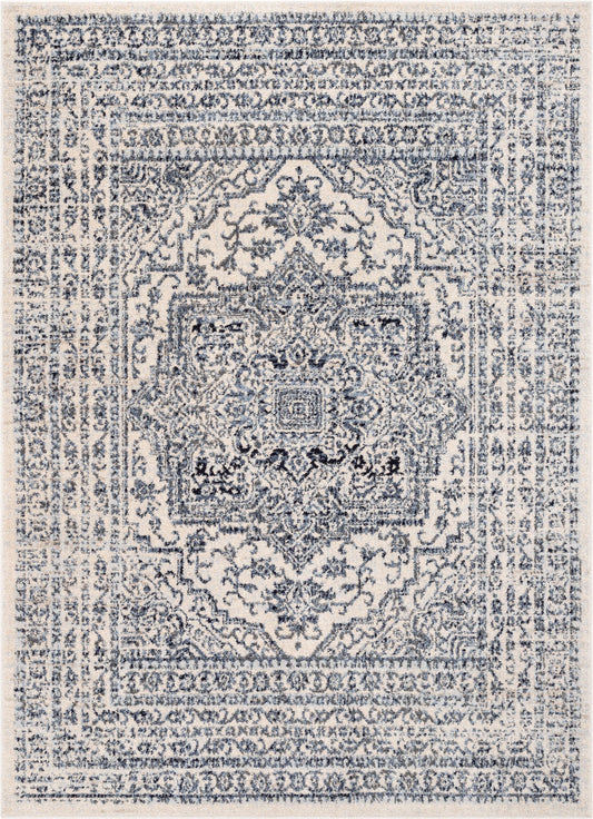 Pesaro Vintage Oriental Medallion Light Blue Rug TOP-56