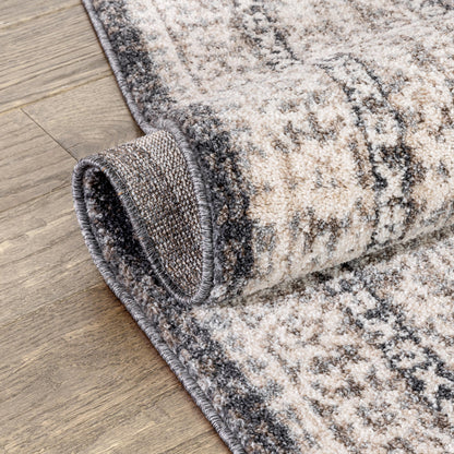 Pesaro Vintage Oriental Medallion Brown Rug TOP-58