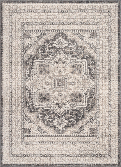 Pesaro Vintage Oriental Medallion Brown Rug TOP-58