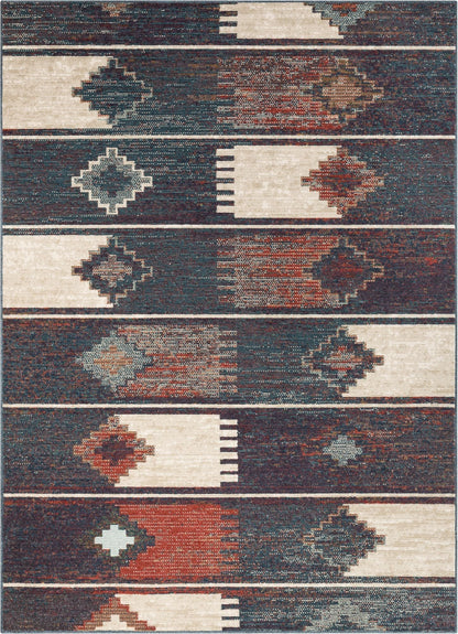Socorro Blue Mid-Century Scandinavian Southwestern Rug TS-44