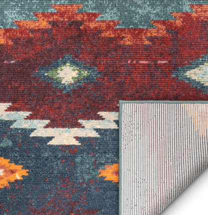Ruidoso Blue Mid-Century Tribal Bohemian Rug TS-94