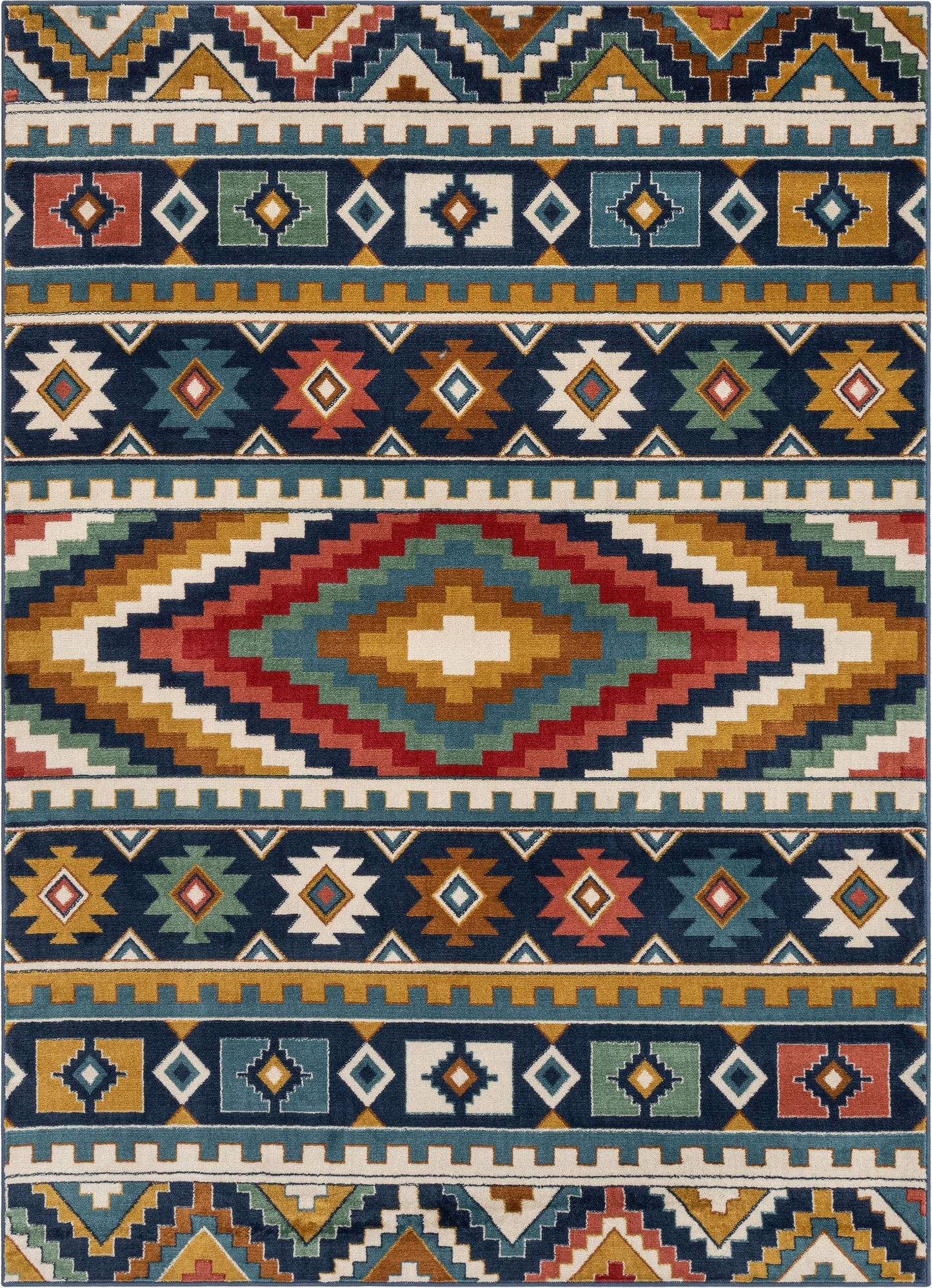 Dover Southwestern Tribal Bohemian Geometric Multi-color Rug TU-131