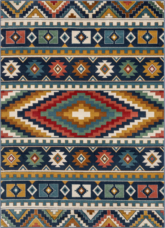 Dover Southwestern Tribal Bohemian Geometric Multi-color Rug TU-131