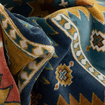 Noble Southwestern Tribal Diamond Pattern Blue Rug TU-154