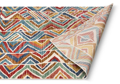 Lana Crimson Modern Abstract Geometric Rug TU-40