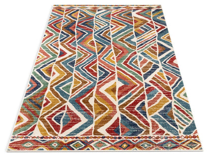 Lana Crimson Modern Abstract Geometric Rug TU-40