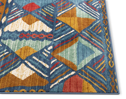 Lara Blue Modern Abstract Geometric Rug TU-54