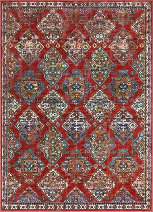 Chahna Crimson Traditional Panel Rug TU-80