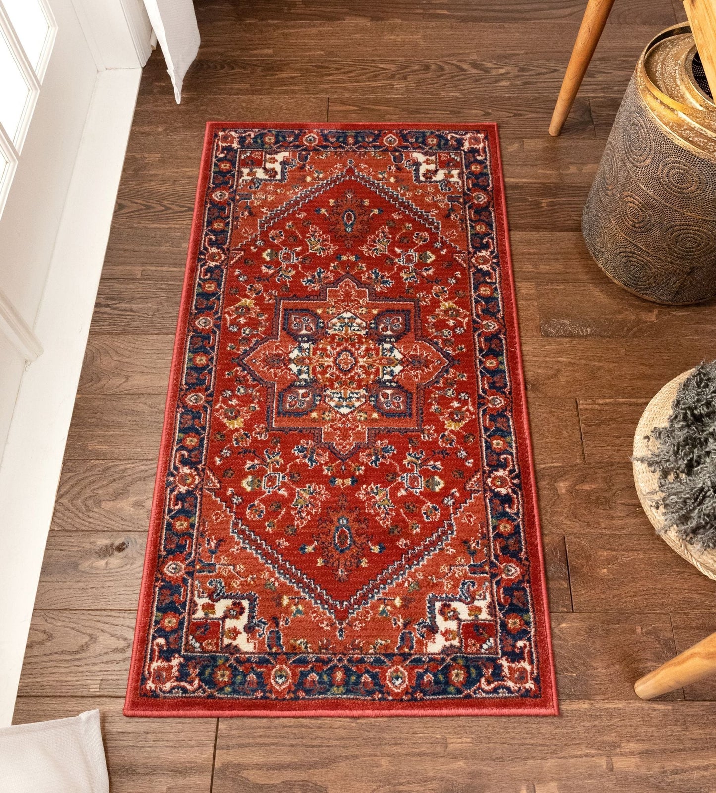 Jackie Crimson Traditional Medallion Tribal Rug TU-90