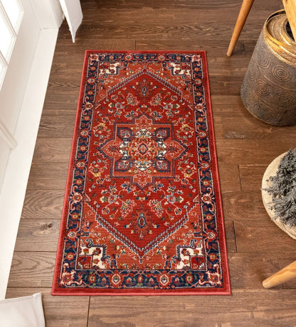 Jackie Crimson Traditional Medallion Tribal Rug TU-90