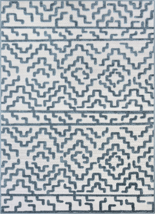 Katrin Blue Contemporary Geometric Rug VAL-24
