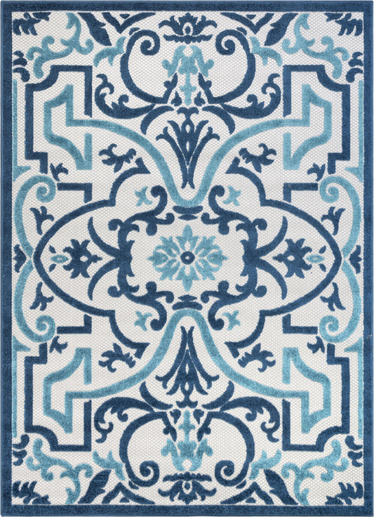 Toma Blue Victorian Geometric Rug VAL-34