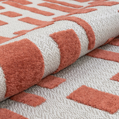 Drago Orange Contemporary Geometric Rug VAL-49