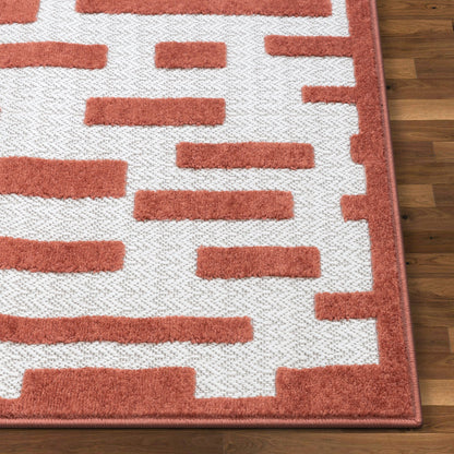 Drago Orange Contemporary Geometric Rug VAL-49