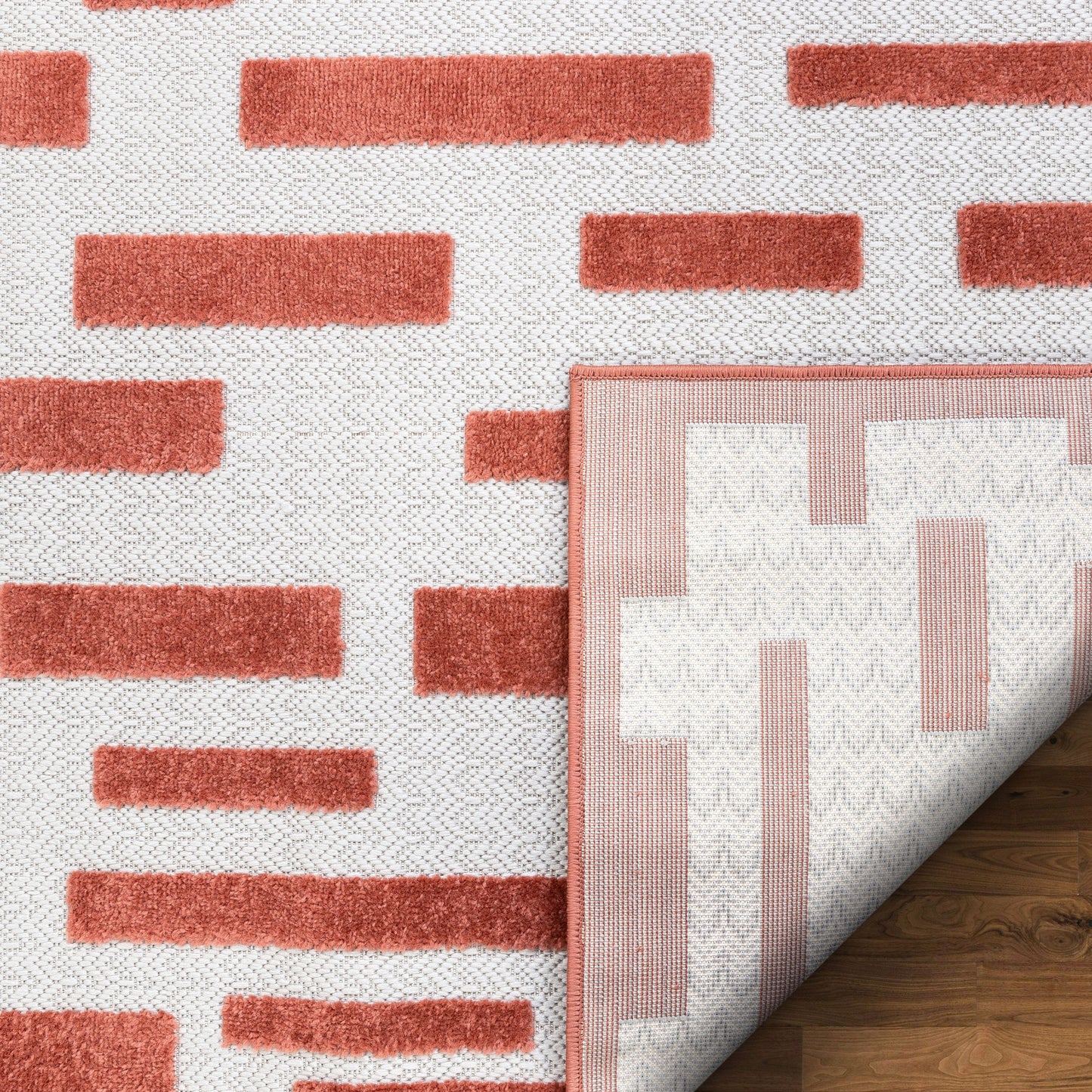 Drago Orange Contemporary Geometric Rug VAL-49