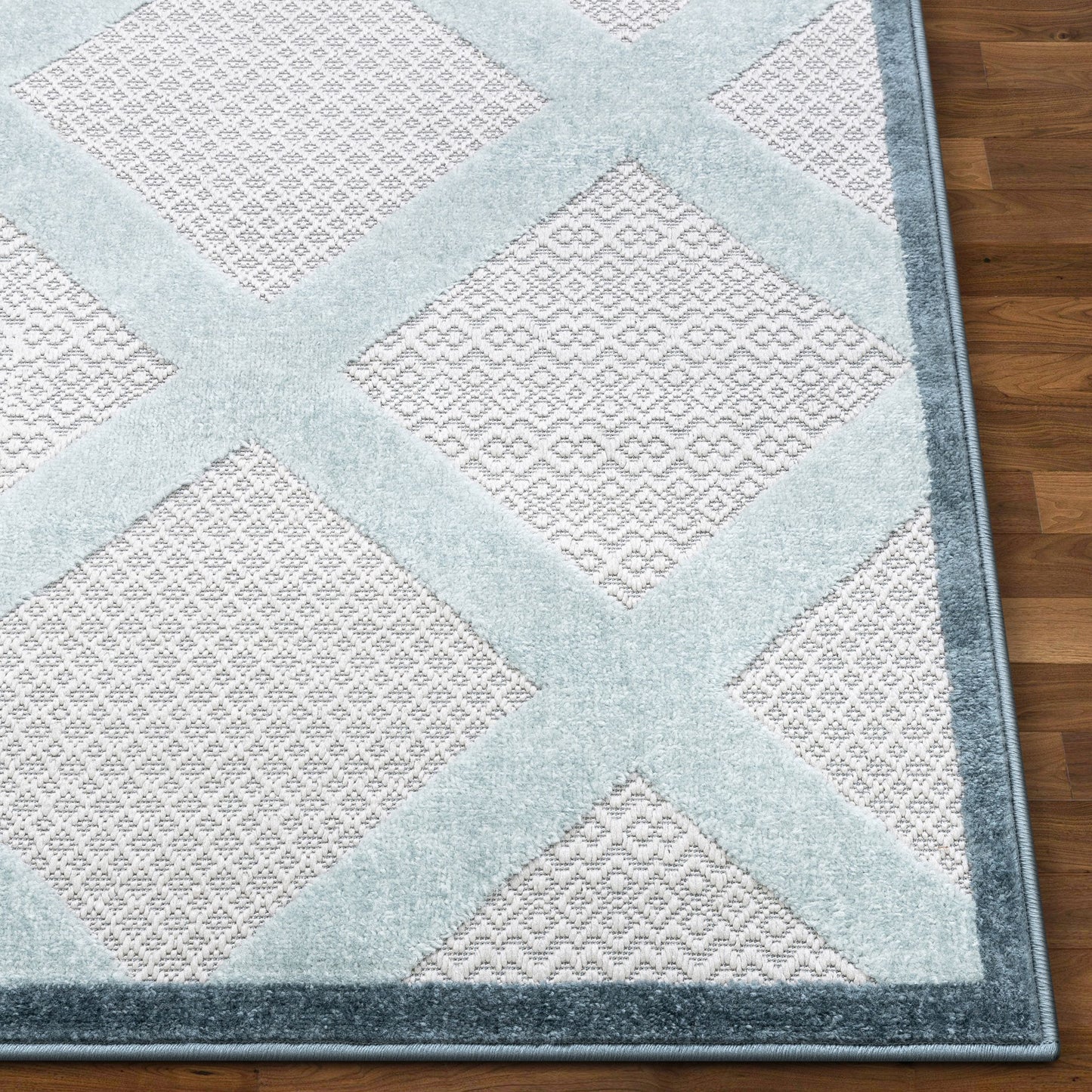 Galena Blue Contemporary Geometric Rug VAL-76