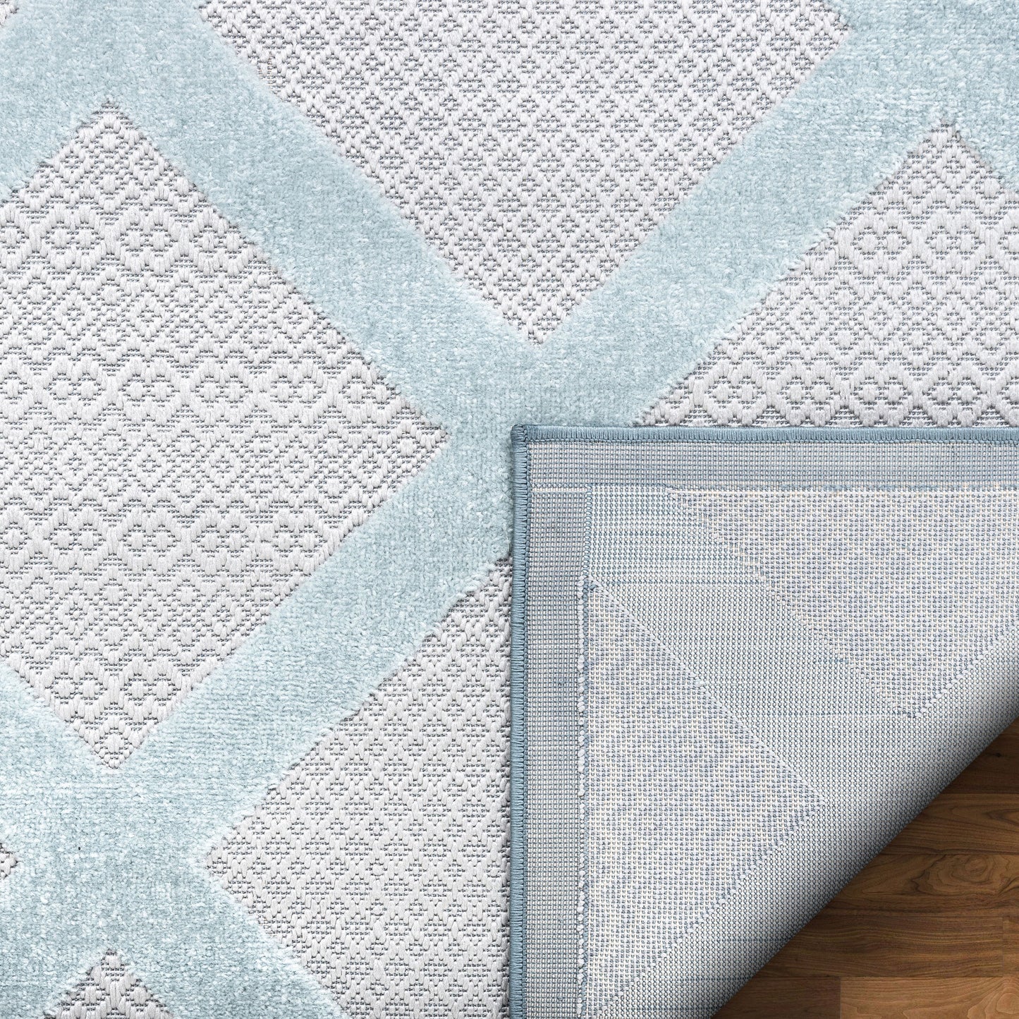 Galena Blue Contemporary Geometric Rug VAL-76