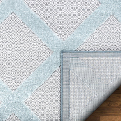 Galena Blue Contemporary Geometric Rug VAL-76