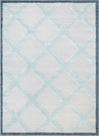 Galena Blue Contemporary Geometric Rug VAL-76