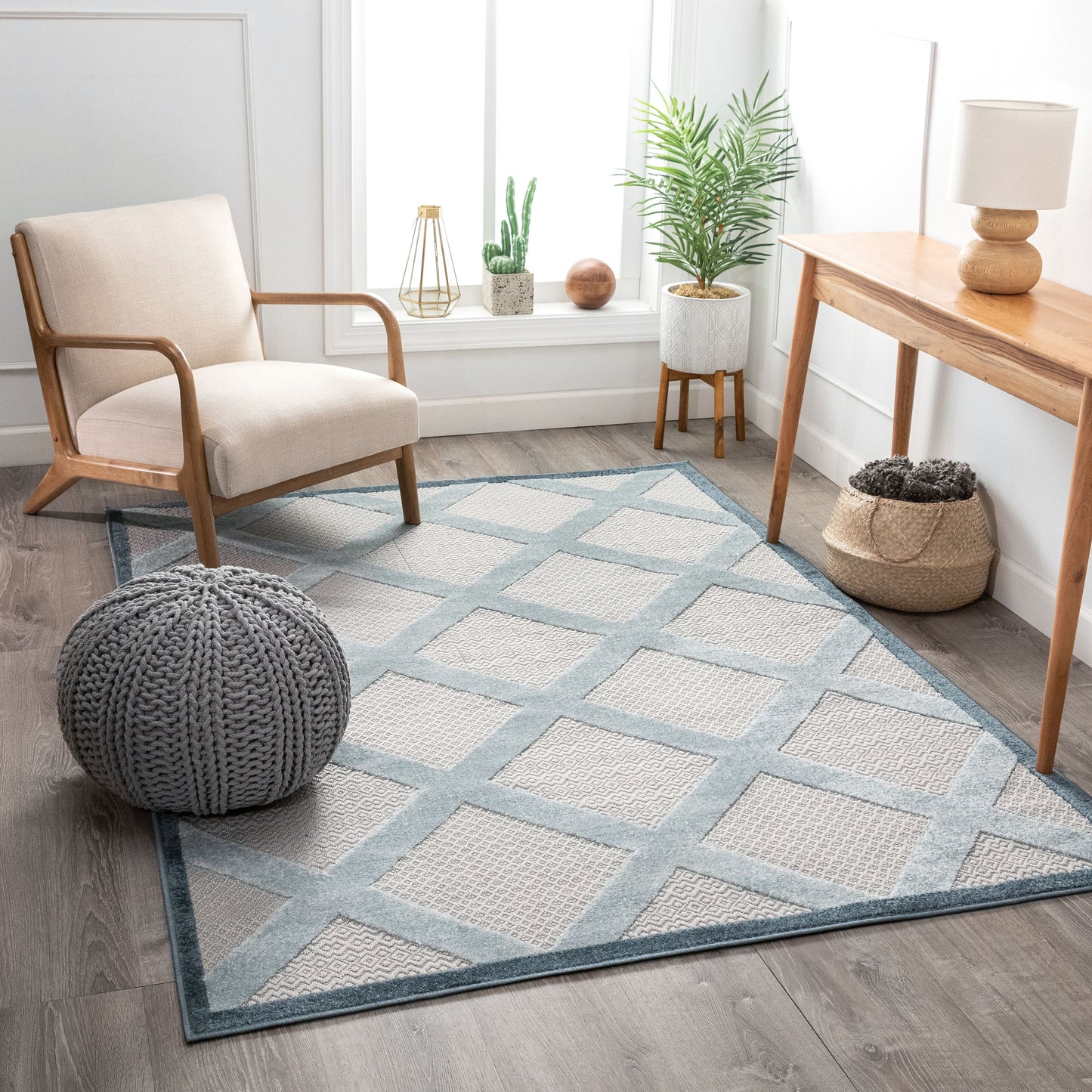 Galena Blue Contemporary Geometric Rug VAL-76