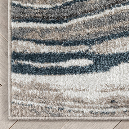 Stella Modern Abstract Striped Grey Rug VER-107