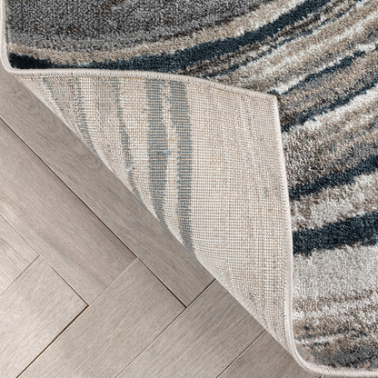Stella Modern Abstract Striped Grey Rug VER-107