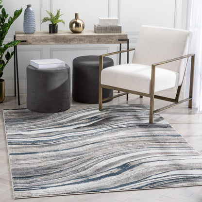 Stella Modern Abstract Striped Grey Rug VER-107