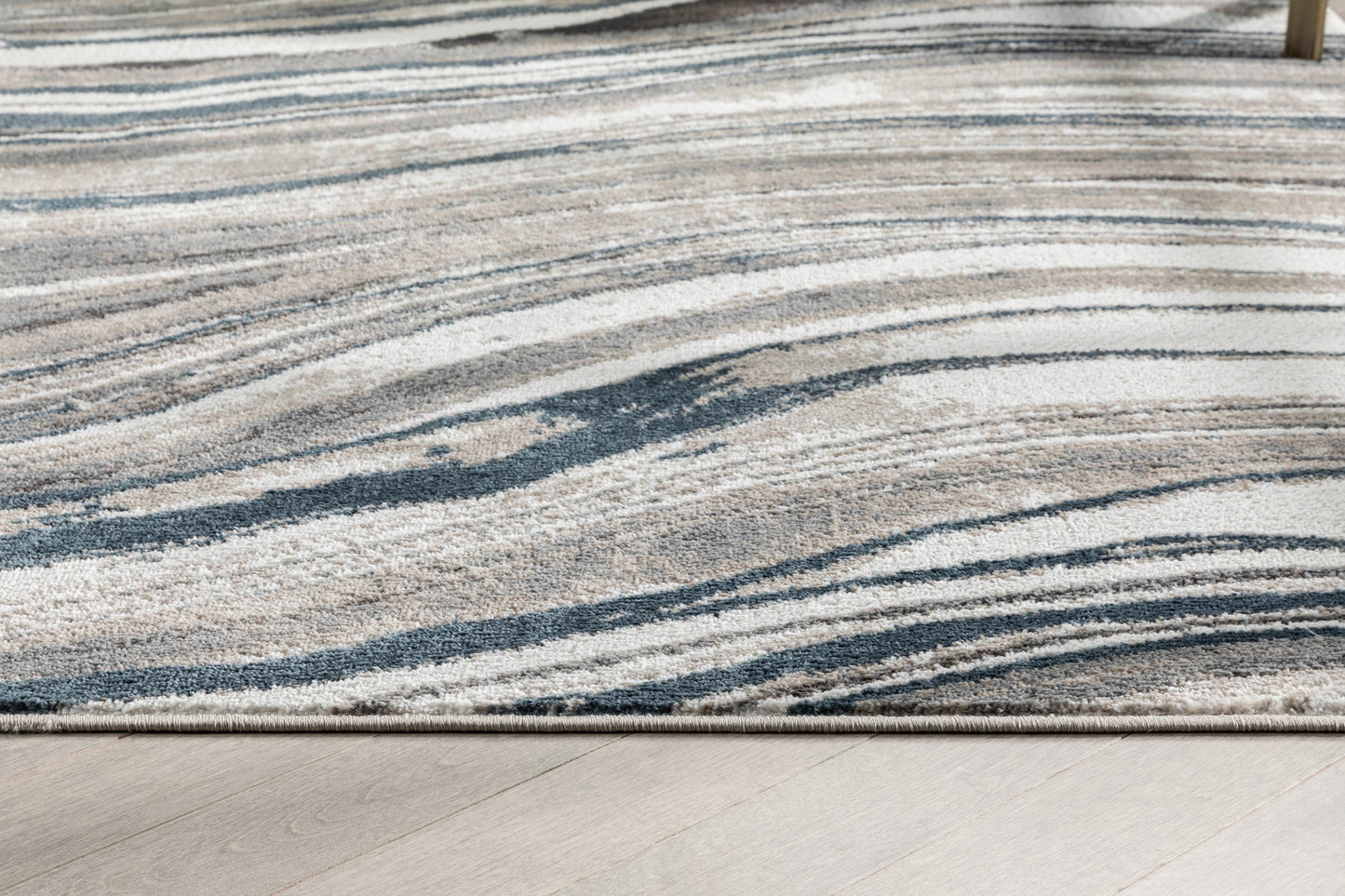 Stella Modern Abstract Striped Grey Rug VER-107
