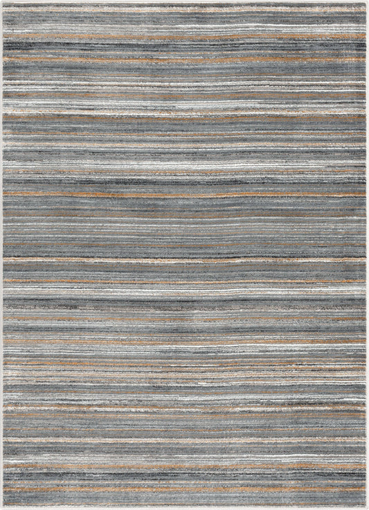 Giselle Modern Abstract Striped Grey Rust Rug VER-110