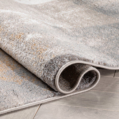 Kye Modern Abstract Geometric Grey Rust Rug VER-120