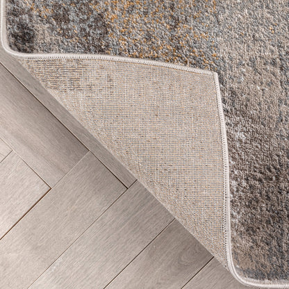 Kye Modern Abstract Geometric Grey Rust Rug VER-120